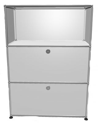 USM Haller Highboard 1 Offen / 2 Schubladen Reinweiß - FAST DELIVERY